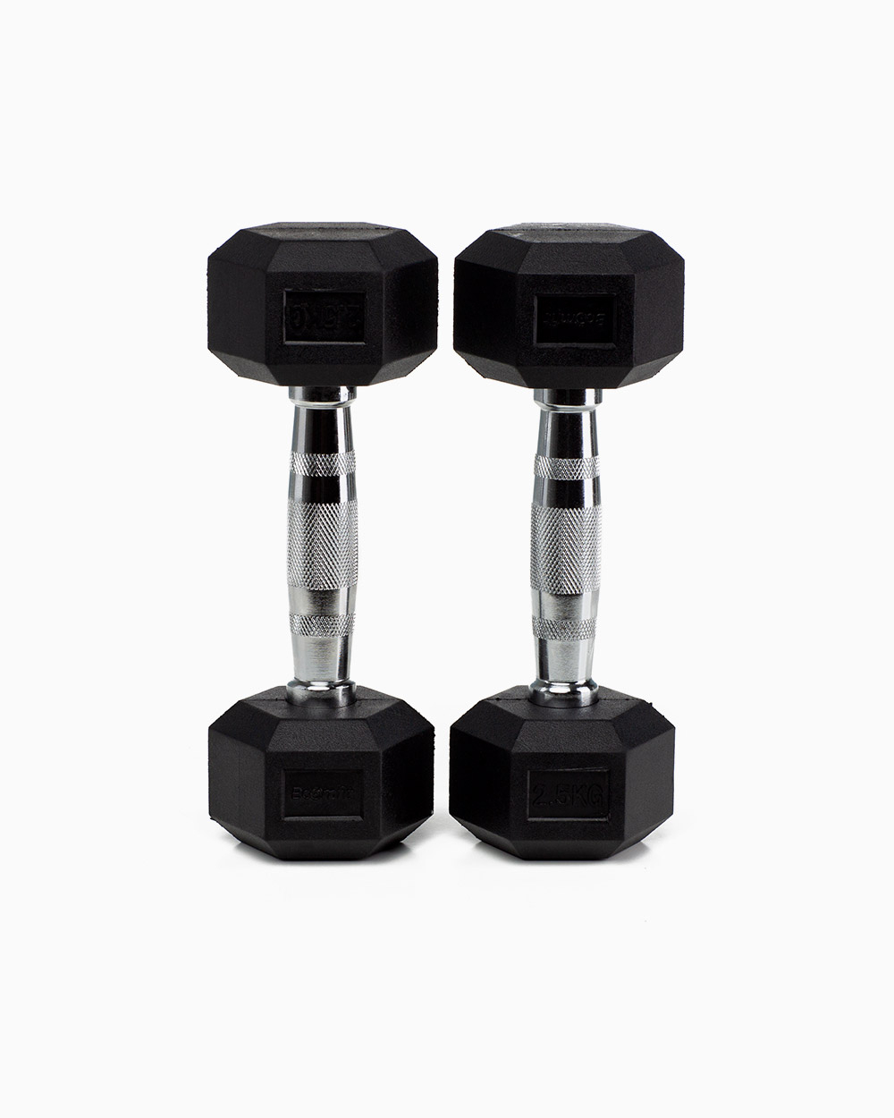 RS Sports Hexa dumbells l chroom - rubber l 6 t/m 30 kg l per stuk